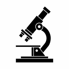 Minimalist Microscope Vector Icon for Science and Research.