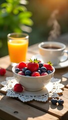 fresh fruit salad with blueberries