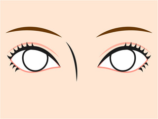 両目とアイメイクの練習塗り絵イラスト素材