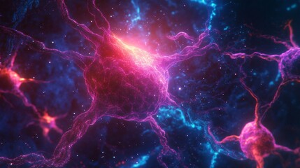 Abstract Neon Network for Digital Connectivity