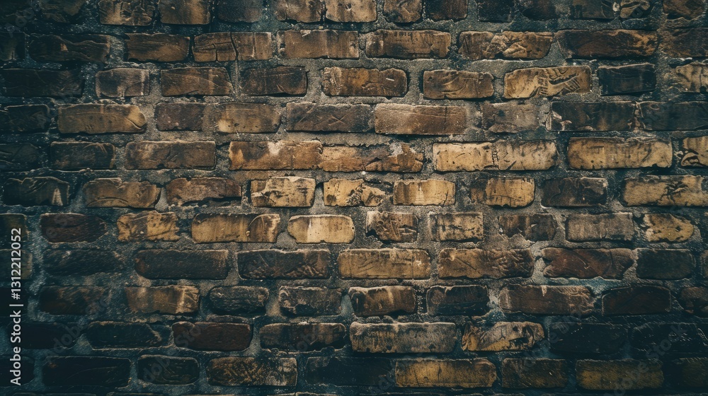Poster brick texture background with spacious copy space, providing a rustic and textured backdrop for your