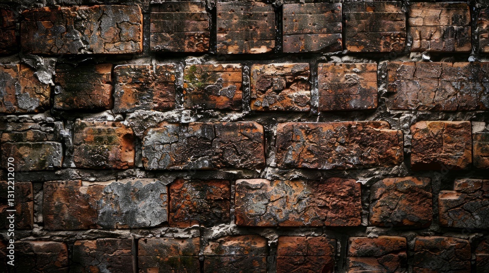 Poster brick texture background with spacious copy space, providing a rustic and textured backdrop for your