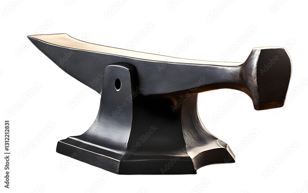 Poster A solid blacksmith’s anvil with a horn, isolated on a empty plain background
