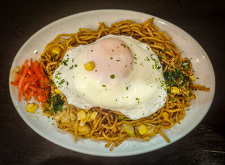 Yokote yakisoba or Japanese stir fried noodles.