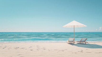 Clean and uncluttered view of a minimalist beach holiday scene