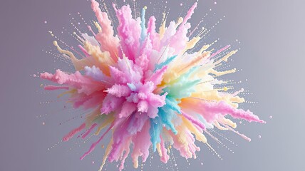 Obraz premium Pastel Color Explosion Abstract Background Rainbow Paint Splash Festive Design