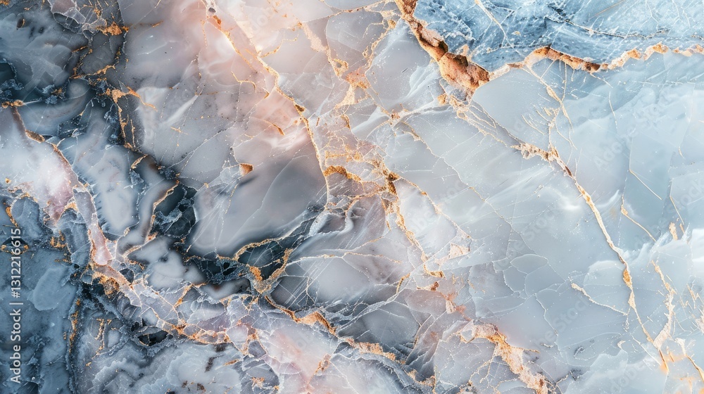 Poster detailed top-down photograph capturing the intricate veining and subtle variations of a marble textu