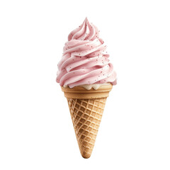 Delightful ice cream cone summer treat food studio close-up view indulgence joy on transparent background