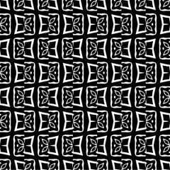 Black and white seamless pattern with abstract shapes. Repeat pattern for fashion,wrapping paper,  textile design, fabrics and home decor,  on wall paper.