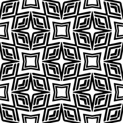 Black and white seamless pattern with abstract shapes. Repeat pattern for fashion,wrapping paper,  textile design, fabrics and home decor,  on wall paper.