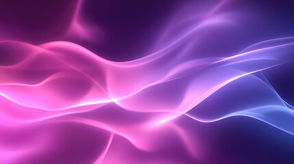 Fototapeta premium Abstract waves of pink and purple light flowing across a dark background