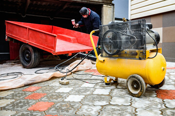 Air compressor for upgrading and painting trailer.