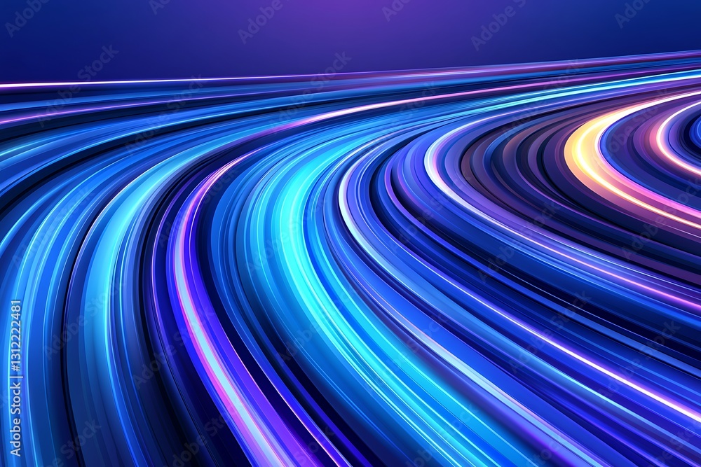 Poster dynamic multicolored light streams create abstract flow background