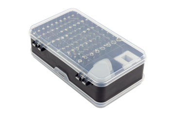 Gadget repair tool kit, set of tools for repairing smartphones and laptops, isolated from background