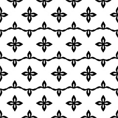 Black and white seamless pattern with abstract shapes. Repeat pattern for fashion, textile design,  on wall paper, wrapping paper, fabrics and home decor.