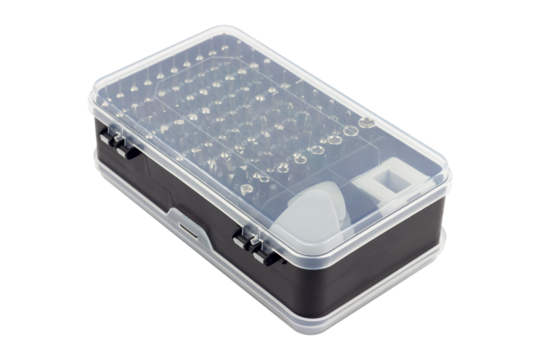 Gadget repair tool kit, set of tools for repairing smartphones and laptops, isolated from background