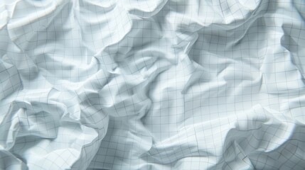 Obraz premium a piece of crumpled white paper with subtle grid lines, depicted in high realism. The texture should be lifelike