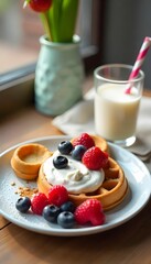 breakfast cereal with fruits and berries