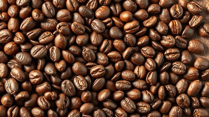 Obraz premium Roasted Coffee Beans Background Texture Food Drink