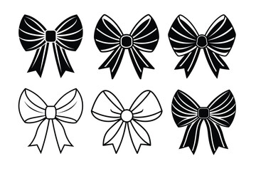 Set of Bow Silhouette vector 