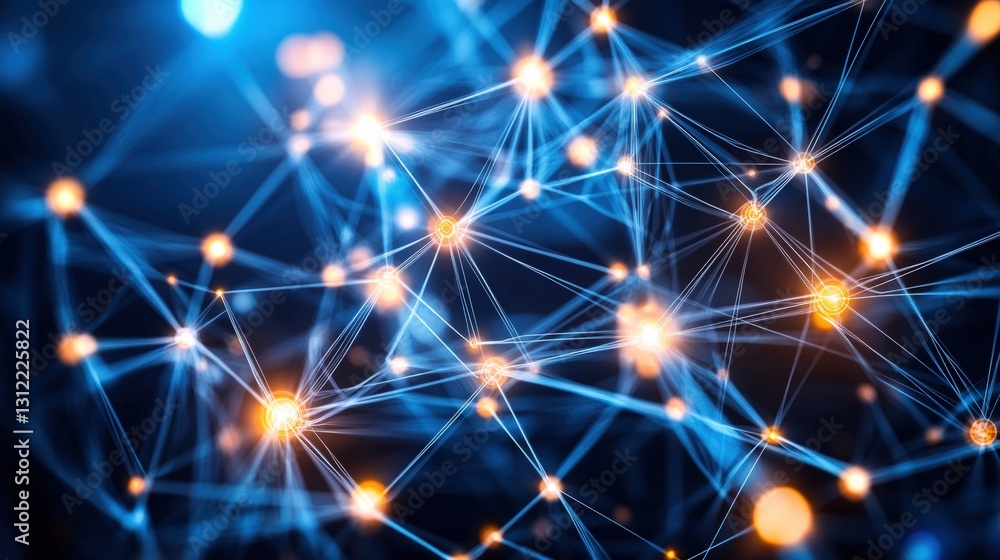 Poster intricate network of glowing lights creating a stunning visual display of connectivity and technolog