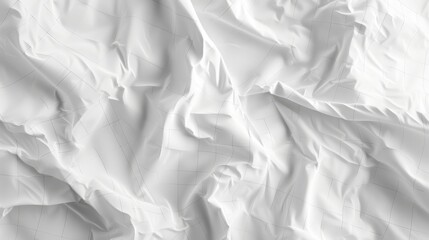 a piece of white paper crumpled with a subtle grid overlay, shown in fine detail. The folds and creases should be realistic