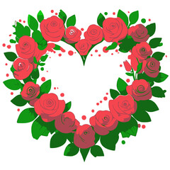 Roses in the shape of a heart