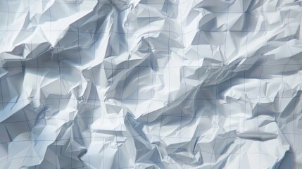 Obraz premium a piece of white paper crumpled with delicate grid lines, depicted in fine detail. The texture should be lifelike