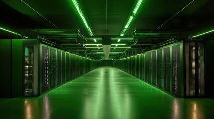 State-of-the-art data centers featuring green technology and sustainable computing practices.