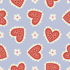 Cute Hearts Background Love Seamless Pattern