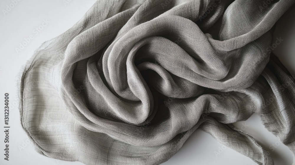 Poster a piece of fabric with a pattern on it. the fabric is grey and has a lot of texture