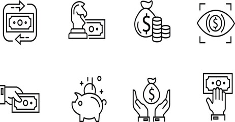 Blue Line Finance Icon set.