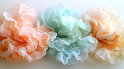 Fototapeta premium Pastel abstract swirls on white background
