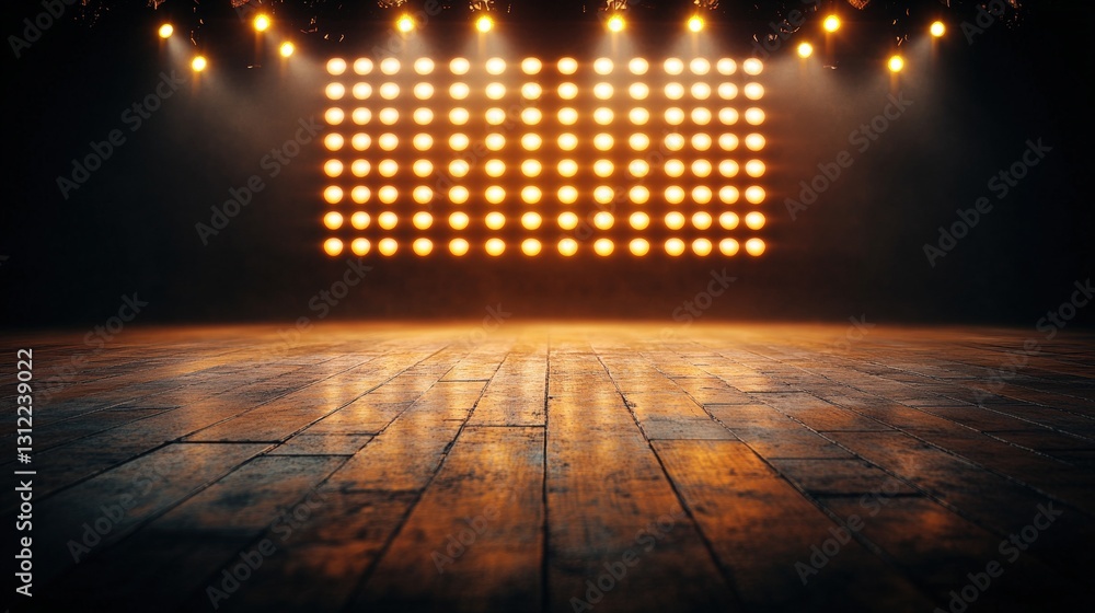 Aufkleber stage with bright lights illuminating the area creating an exciting and dynamic atmosphere for perfo