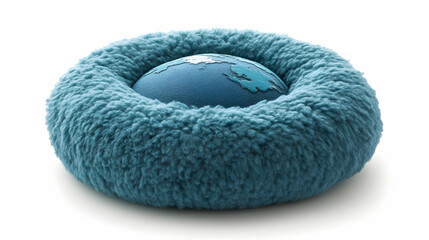 Plush Earth-shaped comfort cushion