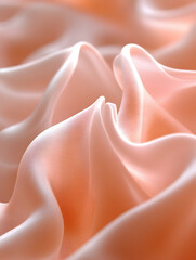 Obraz premium Peach Silk Fabric Drape Close-up