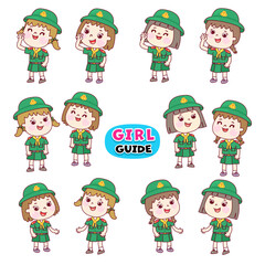 Cartoon Little Boy Scout Character.