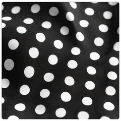 A canvas of black polka dots, each adorned with a tiny white counterpart, forming a whimsical and charming design. 