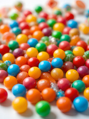 colorful candy on white background