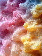 Fototapeta premium Rainbow Soap Foam Texture Close-up