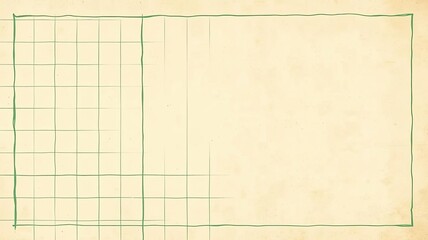 Fototapeta premium Beige Paper Background with Grid Hand Drawn Frame Notebook Texture