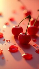 cherries on a white background