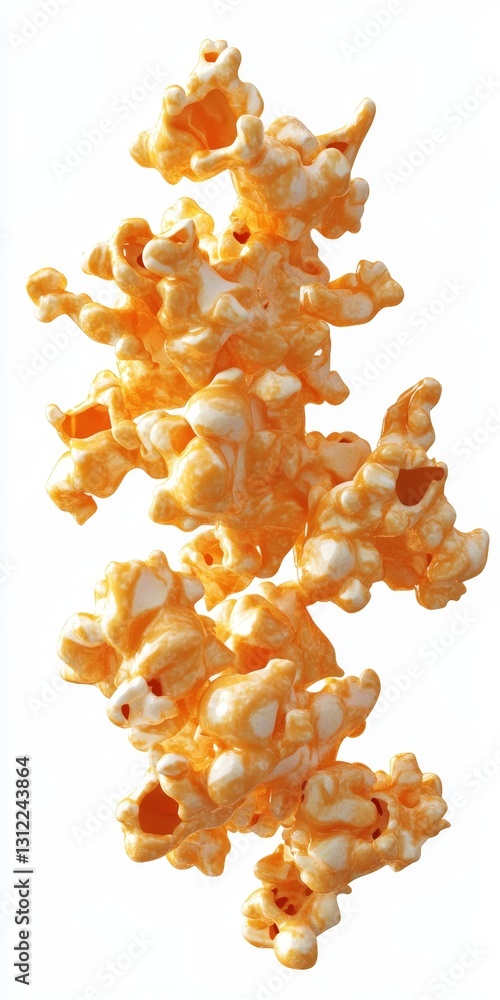 Poster vibrant image of dynamic popcorn clusters showcasing texture and color. perfect for food-related pro