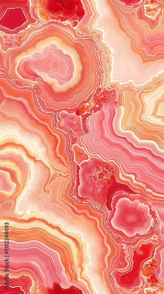 Poster abstract geological formation with layered mineral patterns in warm tones
