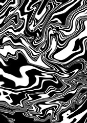 Black and White Groovy Abstract Liquid Textures Background