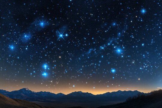 An abstract galaxythemed background with stars and constellations .