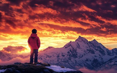 Fototapeta premium Majestic Snow-Capped Peaks Of The Swiss Alps At Sunrise
