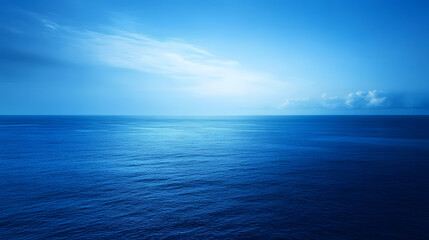 Fototapeta premium Serene Ocean at Dusk Tranquil Seascape with Blue Sky