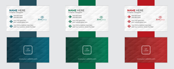 Simple professional visiting card template design. Modern creative business card design vector layout.