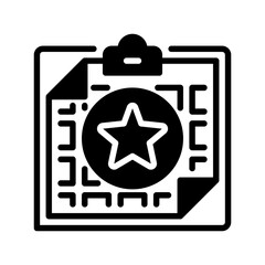 Clipboard with Star line icon. Universal creative premium symbol. Vector sign icon logo template. Vector illustration